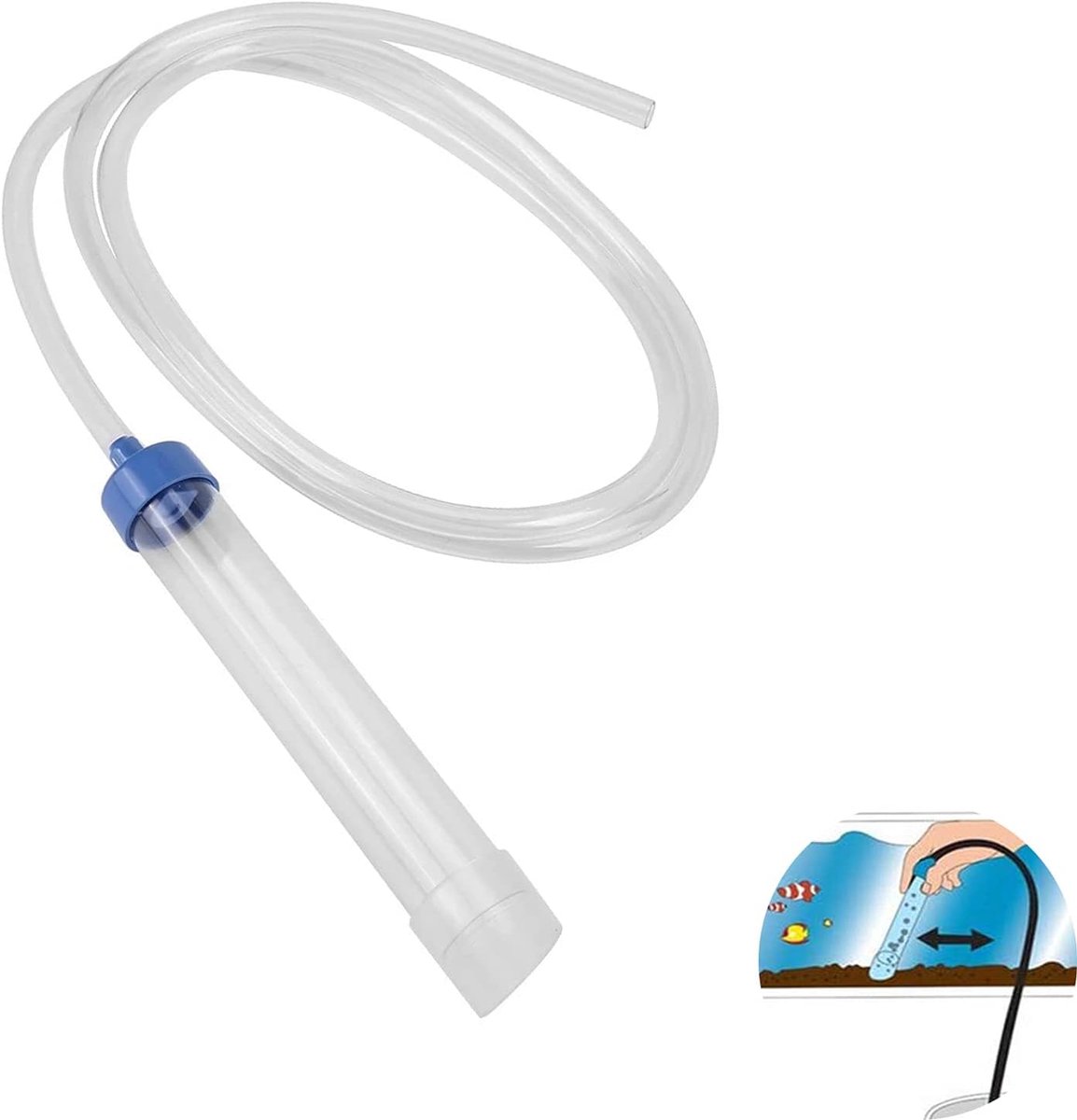 waterwisselreiniger aquarium handmatige waterwisselaar aquarium sifon aquarium waterwisselaar aquariumaccessoires met 150 cm lange buis voor de overdracht van aquariumwatervloeistoffen