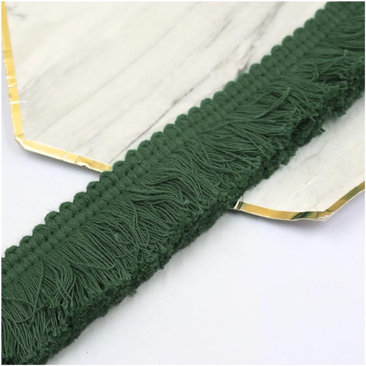 kanten lint 3,8 cm franje bezet lint franje boord kwastboord voor kleding gordijn naaien knutselaccessoires tafelkleed kussendecoratie woonaccessoires zwart-groen 20 m
