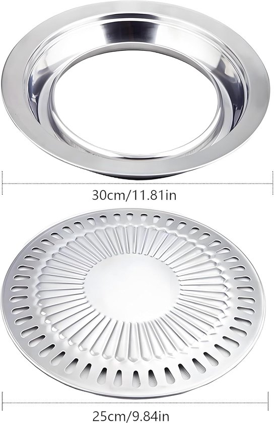 Stick Style Kookplaat Koreaanse Barbecue Grill Ronde Barbecue Grill Pan Kachel Grillplaat, voor Indoor Outdoor Camping Bbq, Grill Pannen Voor Koken Gezonde Keuken Vlees Groente BBQ Accessoires Gereedschap — afbeelding 2