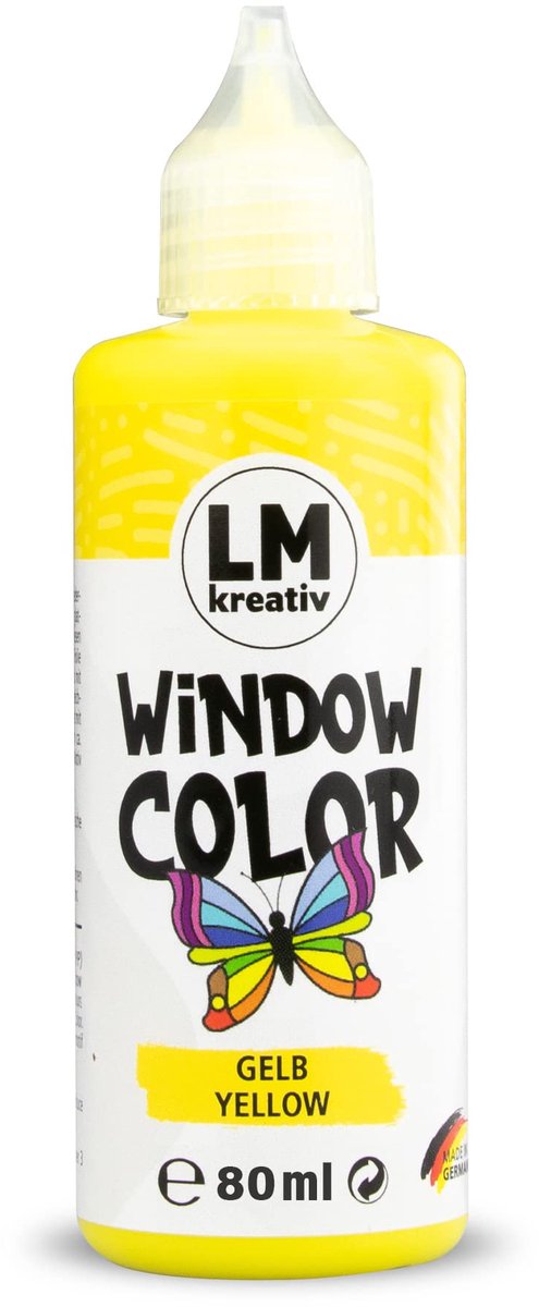 LM Window Color raamverf - 80 ml - geel - gel basis en afpelbaar