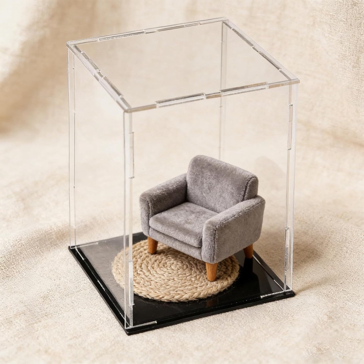 sourcing map Acryl transparante vitrine box stofdichte bescherming kubus verzamelstuk tentoonstellingsbox 10x10x20cm