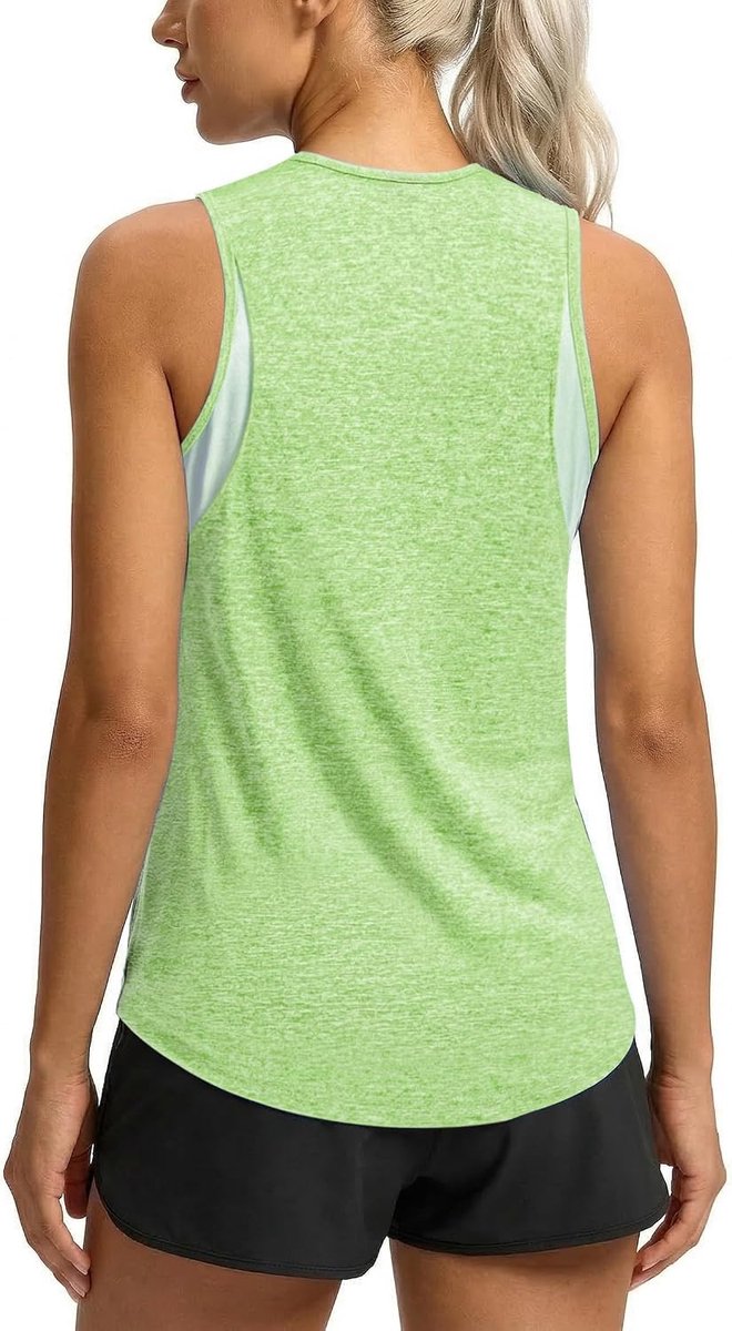 Vrouwen Mouwloos Ronde Hals Lichtgewicht Rekbaar Mesh Ademend Sportkleding UPF 50+ Running Workout Vest Uv-bescherming Gymwear Activewear voor Yoga Gym Training