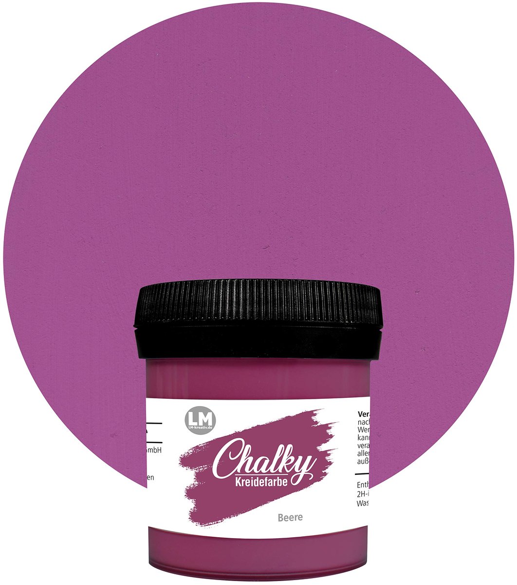 LM-Kreativ - Chalky Chalk Paint - krijtverf - Berry - 100 ml - mat