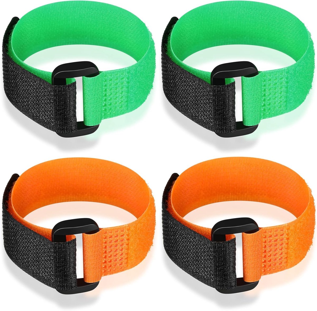 4 anti-khang-kraanhalsband van nylon, voor hals, verstelbare kraanhalsband voorkomt het schreeuwen van de kippen door verstoring van de buren voor huishoenders (oranje en groen)