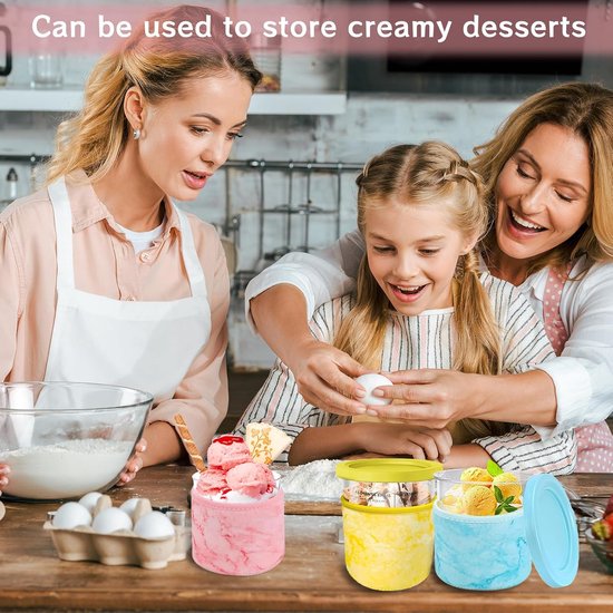4 stuks Ice Cream neopreen hoes voor Ninja Creami accessoires, herbruikbare warmte-isolerende deksels voor NC301, NC300, NC299AMZ Ice Maker Container (16oz) — afbeelding 4
