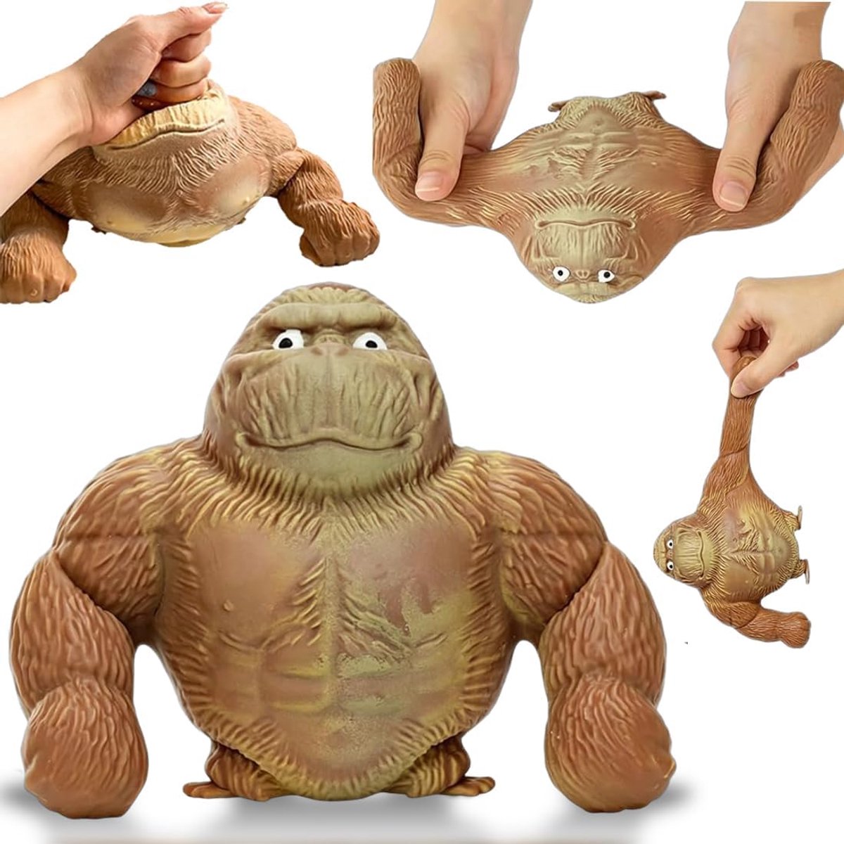Squeeze Toy voor stressvermindering, latex Monkey Gorilla Toys, prikkelbaarheid gorilla speelgoed, gorilla stress speelgoed, grappig bruin aap speelgoed, voor volwassenen