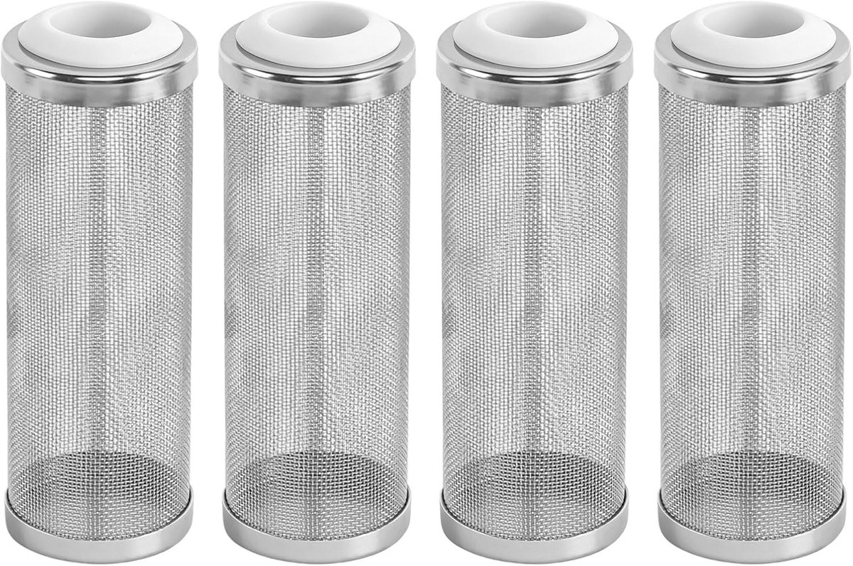 4 stuks aquarium buitenfilterbescherming 16 mm roestvrijstalen filter aquarium filter Guard mesh netfilter aquarium beschermhoes aanzuigbescherming filterbescherming roestvrij staal aquariumfilter