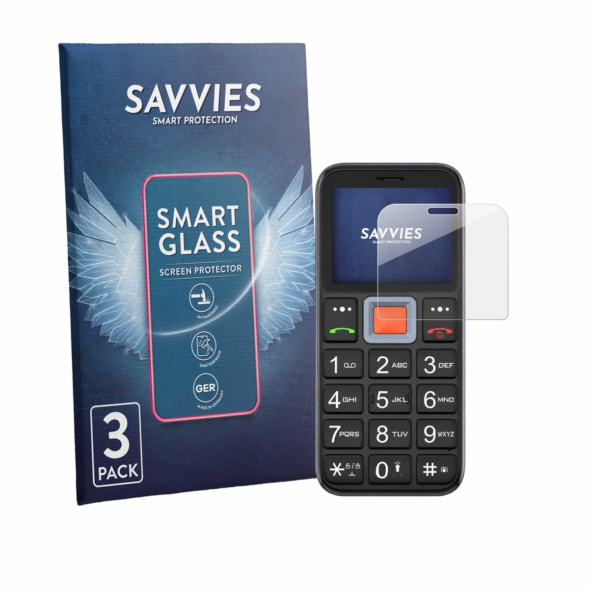 3 Stuks Savvies Screenprotector - geschikt voor Easyfone Prime A5 - beschermfolie glas transparant