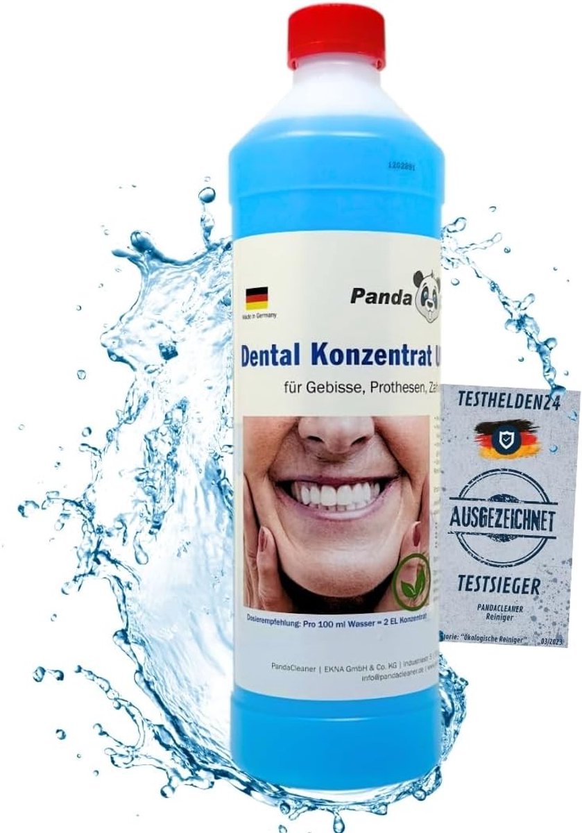 Ultrasone Reiniger Concentraat - 1000ml - Huidvriendelijk Schoon - Voor Tandprothesen en Kunstgebitten
