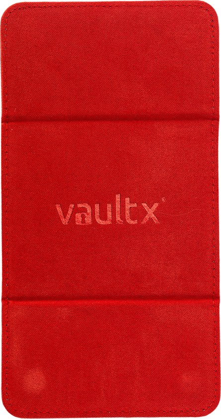 Vergrendelbare, opvouwbare rode kaartenhouder van Vault X.