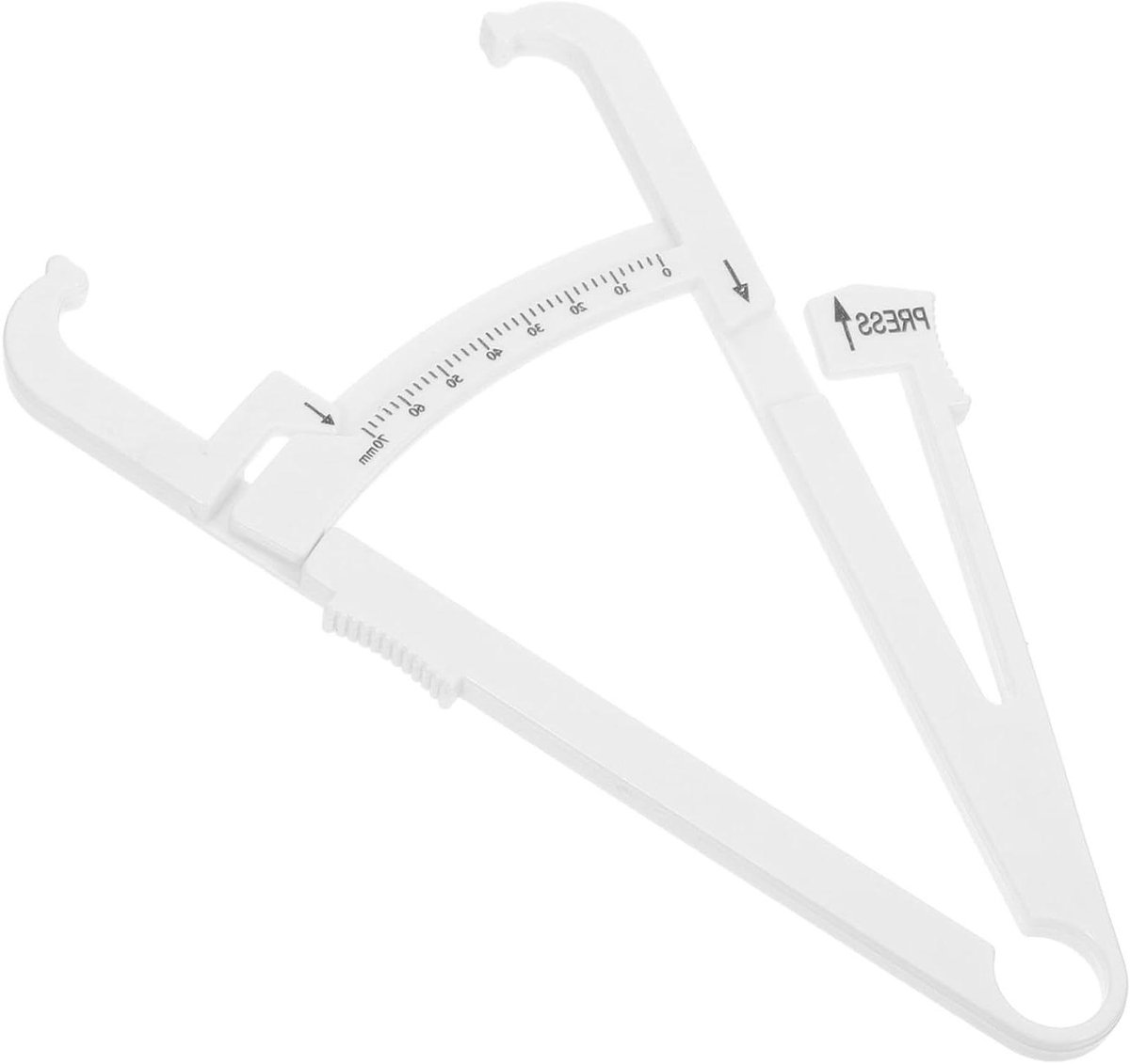 Vetmeter Schuifmaat - Huidplooimeter Vettester - Lichaamsvet Meten - Nauwkeurig Betrouwbaar - 0-70mm - Wit