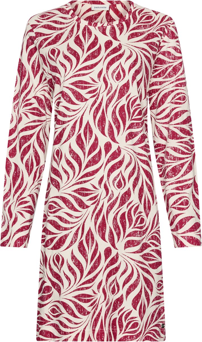 Pastunette - Nachthemd - Rosewood Comfort - Bio Katoen - Ecru/Rood - Maat 54