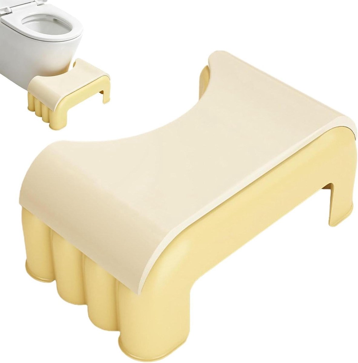 Toiletkruk - Stoelgangkruk Opstapkruk - Comfortabel Toiletteren - Antislip Stabiliteitsbasis - 39 x 24 x 39 cm - Geel