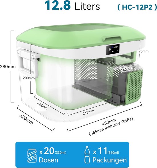 Mini Compressor Koelbox - 12,8 Liter - Tot -18°C - 12V 24V 230V - Draagbare Auto Koelkast van MINI — afbeelding 3