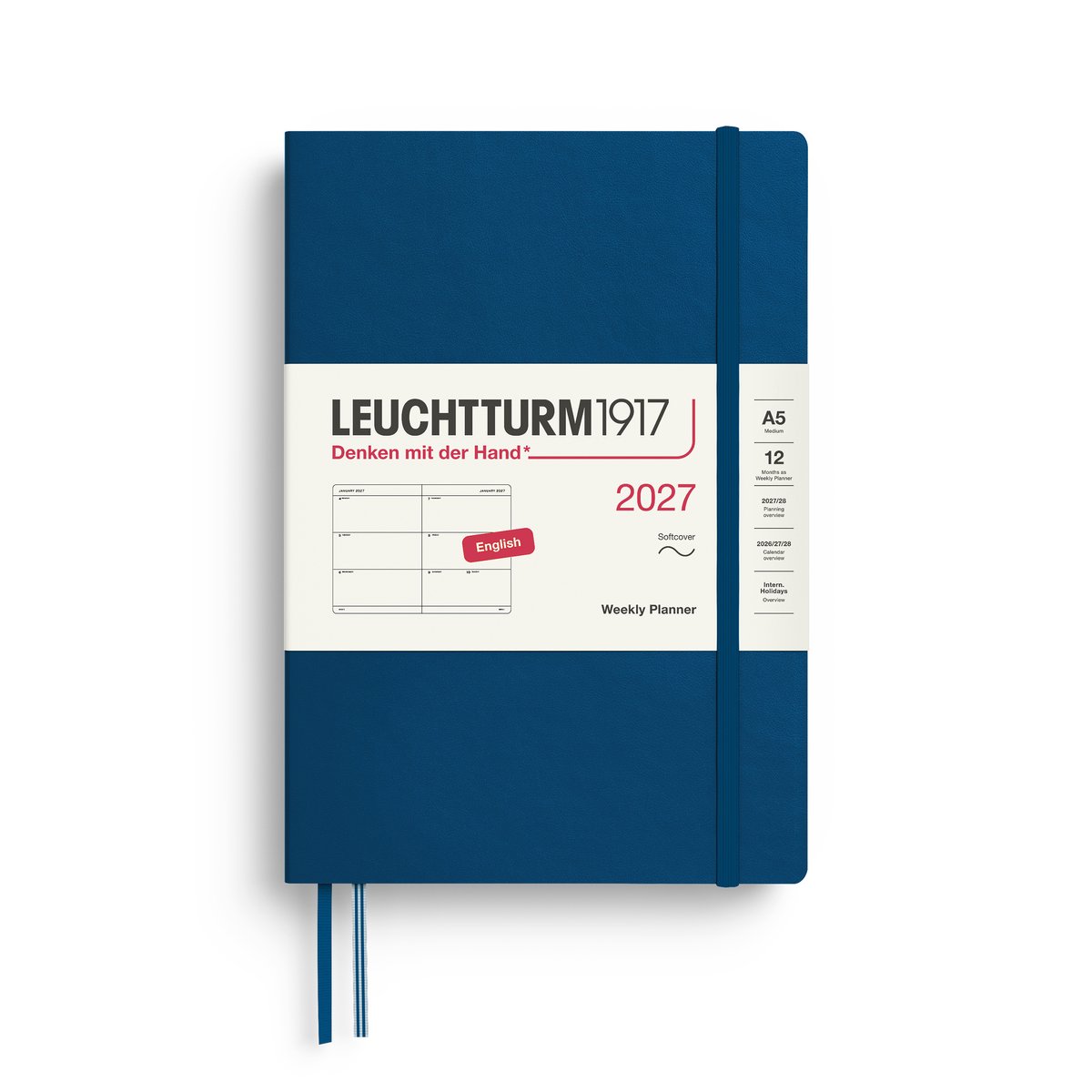 Leuchtturm1917 - 2027 - Agenda - Weekly Planner - A5 Medium 15x21cm - indigo - softcover