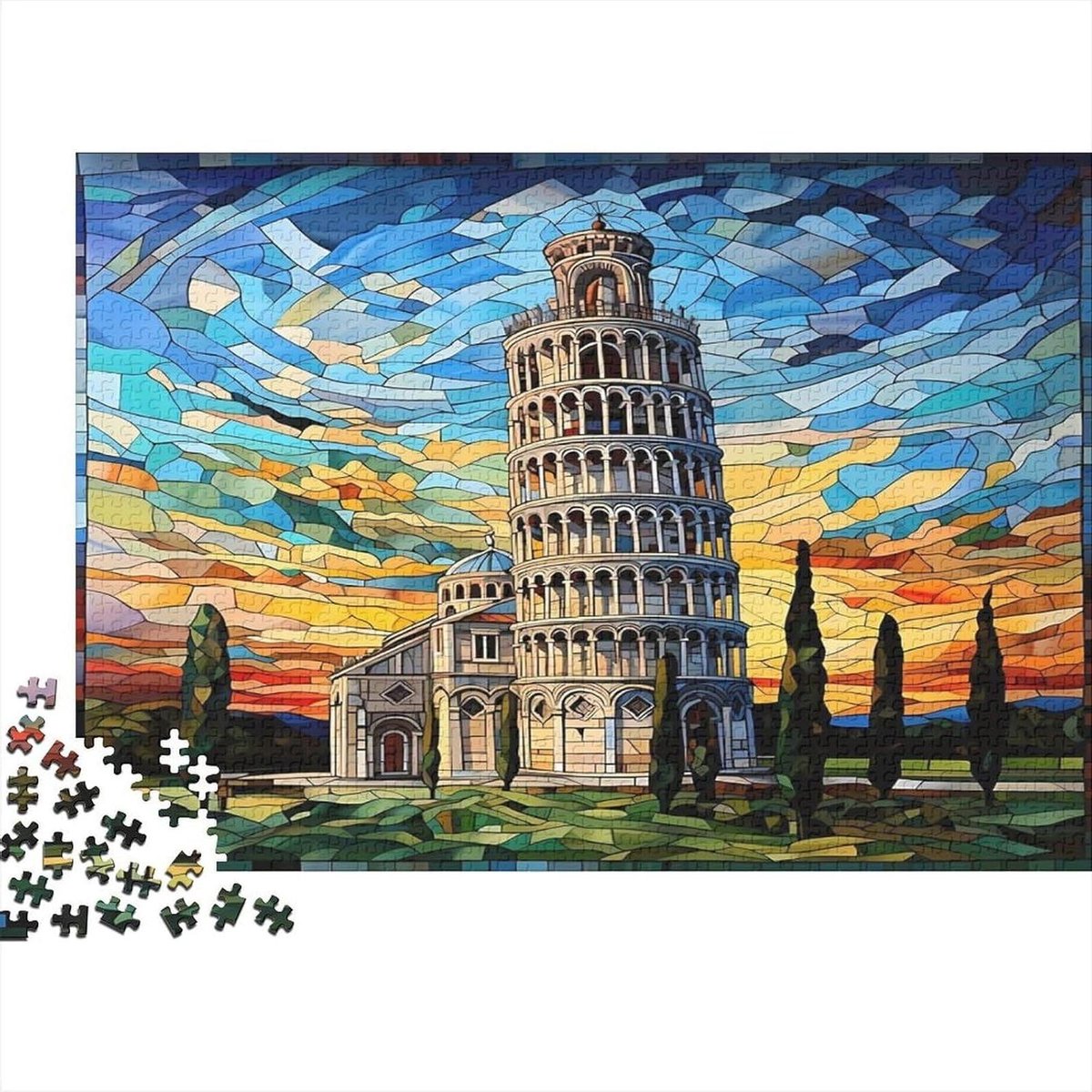 Puzzel Leisteen Toren - Legpuzzel Volwassenen - Ontspanning Thuis - Geduld en Aandacht - 52x38cm - Niet gespecificeerd