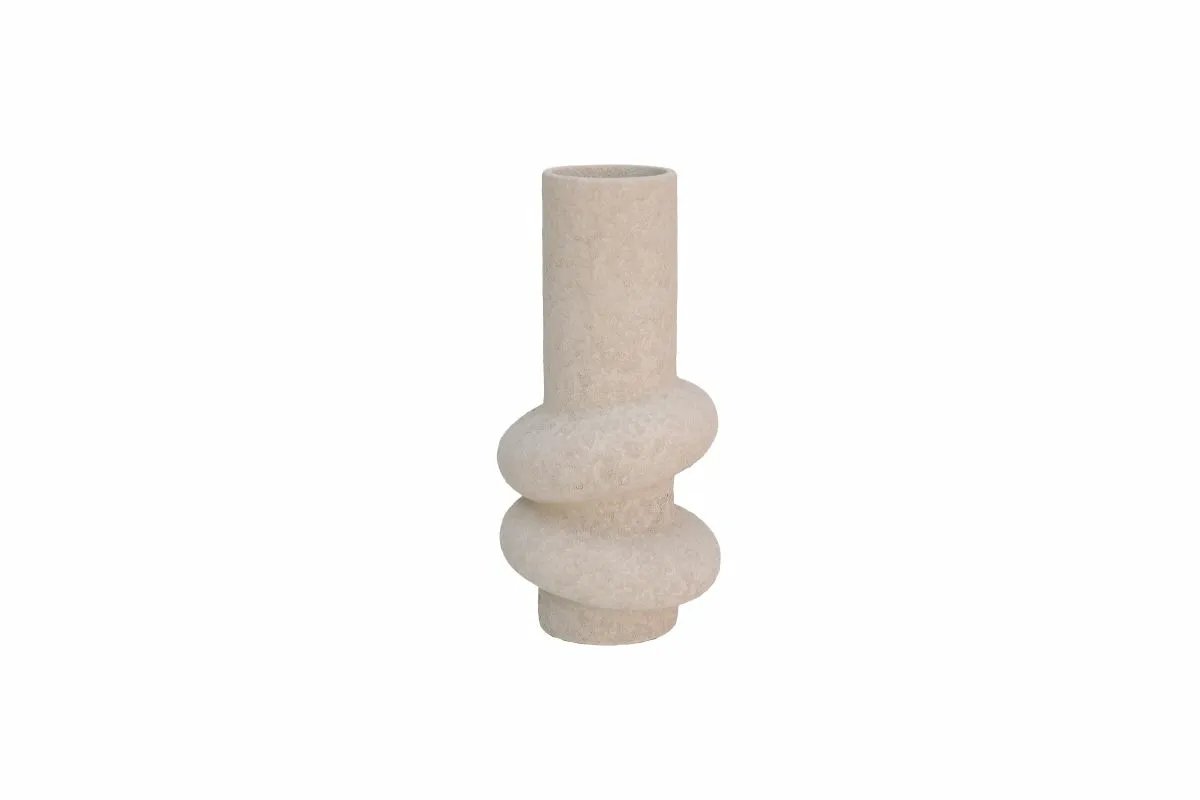 Vaas deco kemi d15h31cm beige