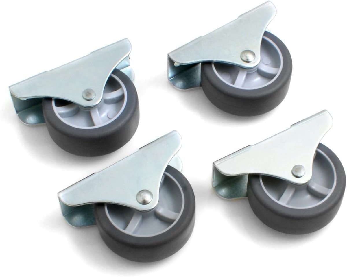 4x boxbokrol bedkastrol meubelrol meubelwielen 50x19 mm met zacht