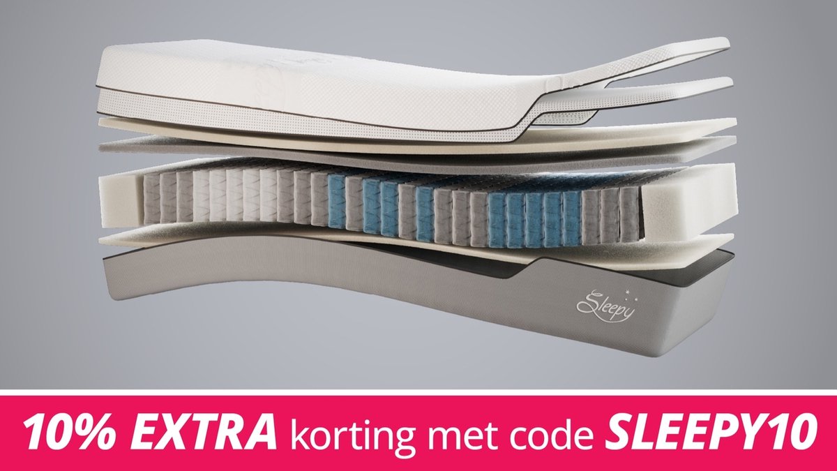 Sleepy Hybrid matras - 90x200 - hybride kern - pocketvering