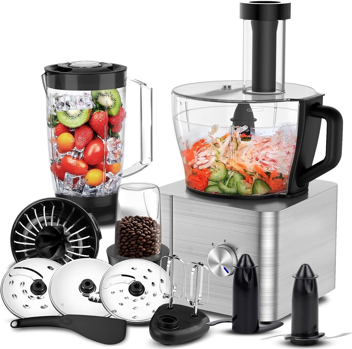 Keukenmachine, 1100 W Food processor, Mengkom van 3,2 liter