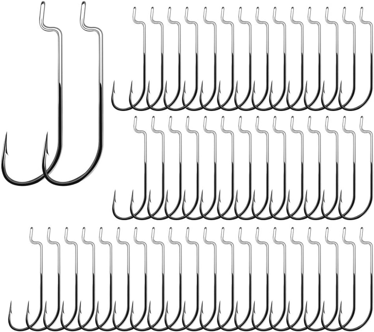 Haken, 50 Stks Wormhaken Prikkeldraad Bass Vishaken voor Meerval