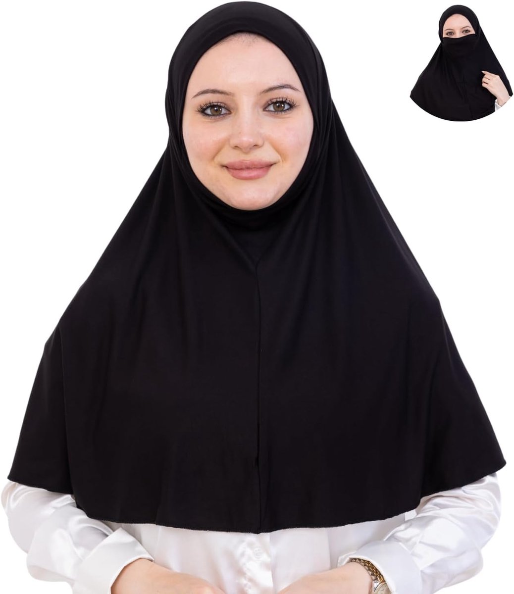 Gemakkelijk te dragen hijab voor vrouwen, moslim instant tulband met Niqab, islamitische kleding, zachte sjaal voor gebed, Abaya, Khimar