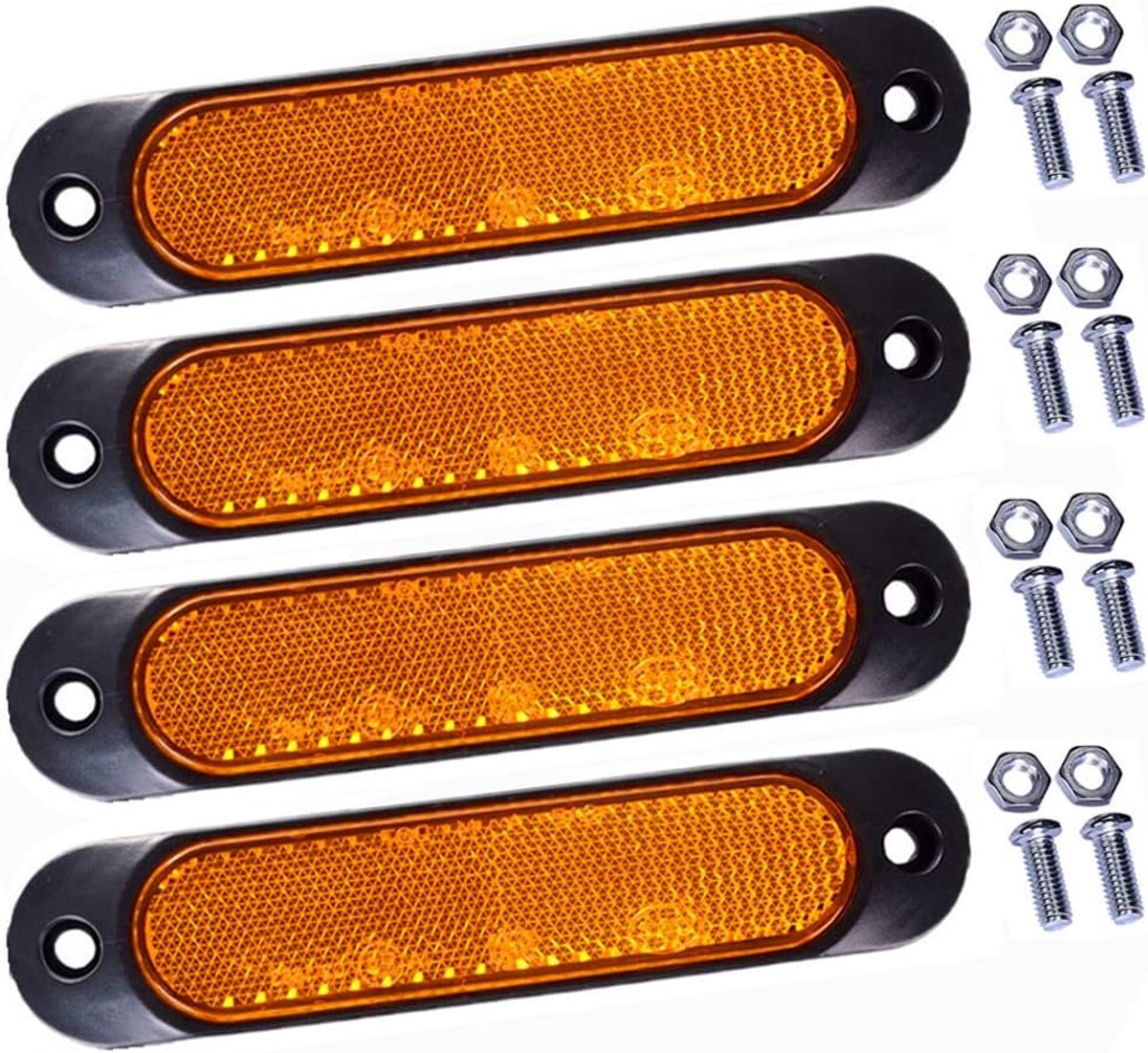 4 St 27 Leds Amber Zijmarkering Indicatoren Licht Lamp voor Vrachtwagen Auto Boot Trailer, Achterzijde Markeringslicht, Vrachtwagencabine Markeringslicht, RV Achterlicht