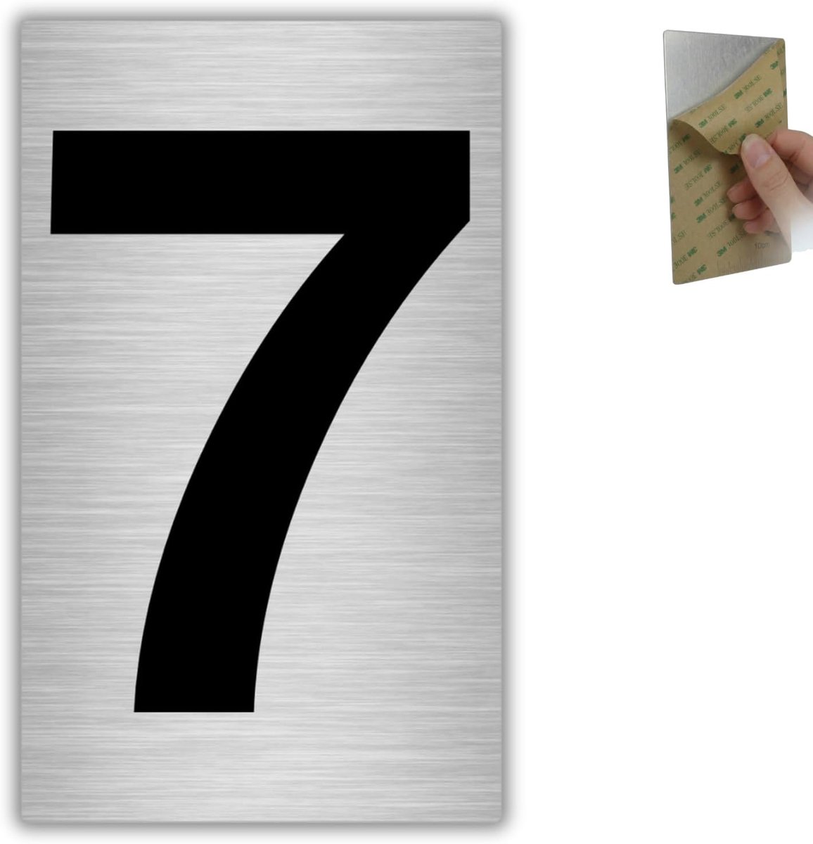 Huisnummer Nr. 7-6x10 cm - Aluminium - Nummerplaat Woningdeur