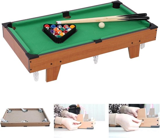 Mini Pooltafel - Kinder Biljart - Ouder-kind Spel - Draagbaar Ontwerp - 69 x 36.5 cm - Groen van mini — afbeelding 5