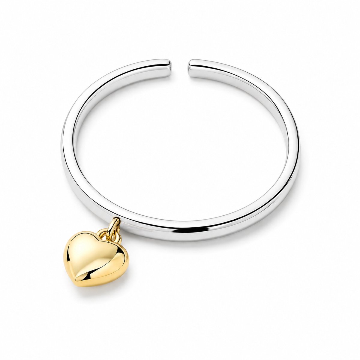 Matthew Studio® Dames Hartjes Ring - Ring - 925 Zilver - Verstelbaar - Zilverkleurig