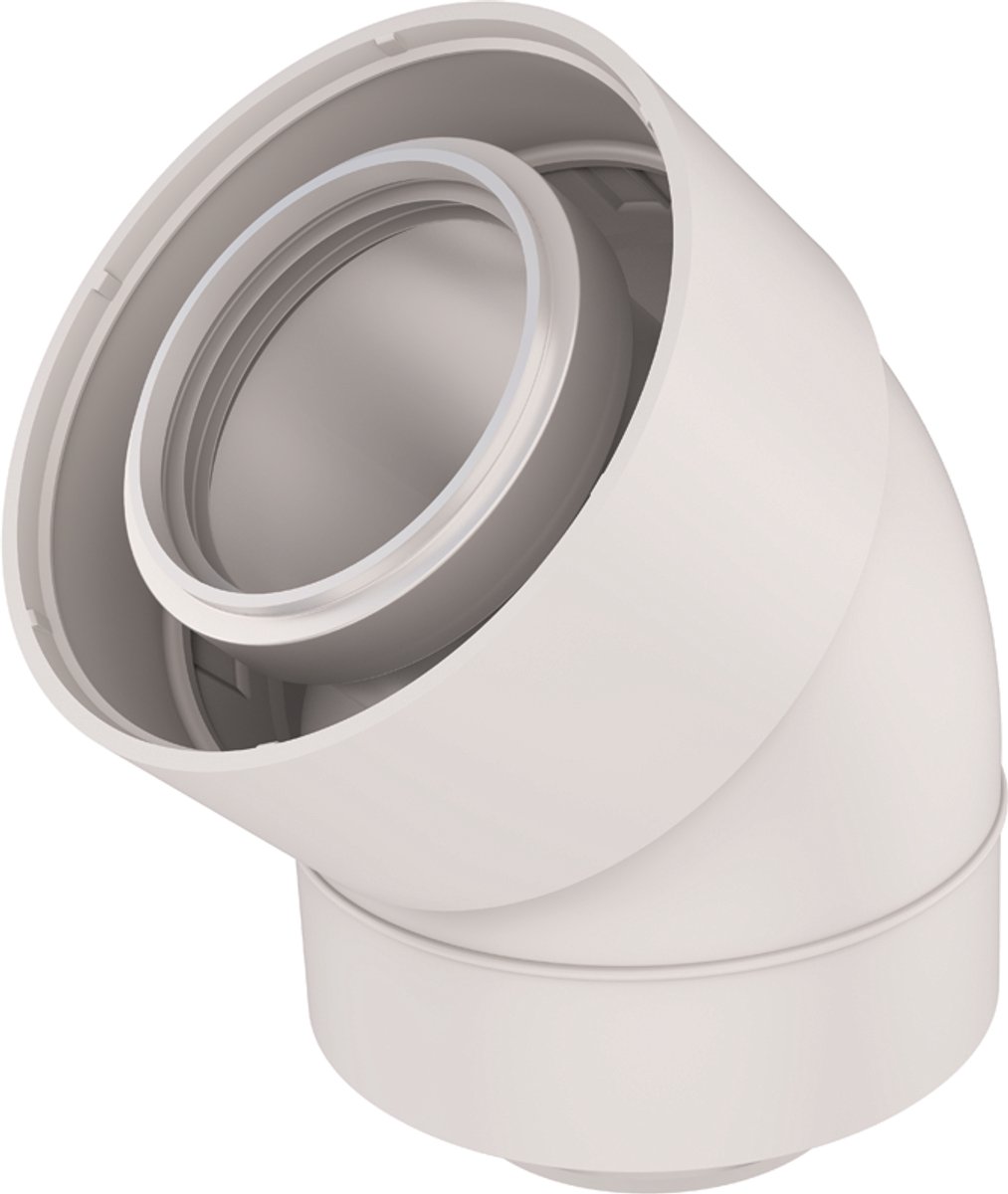 Ubbink UbiFit Concentrische Bocht 45° - Ø 60/100 mm - Voordeelset van 2 Stuks