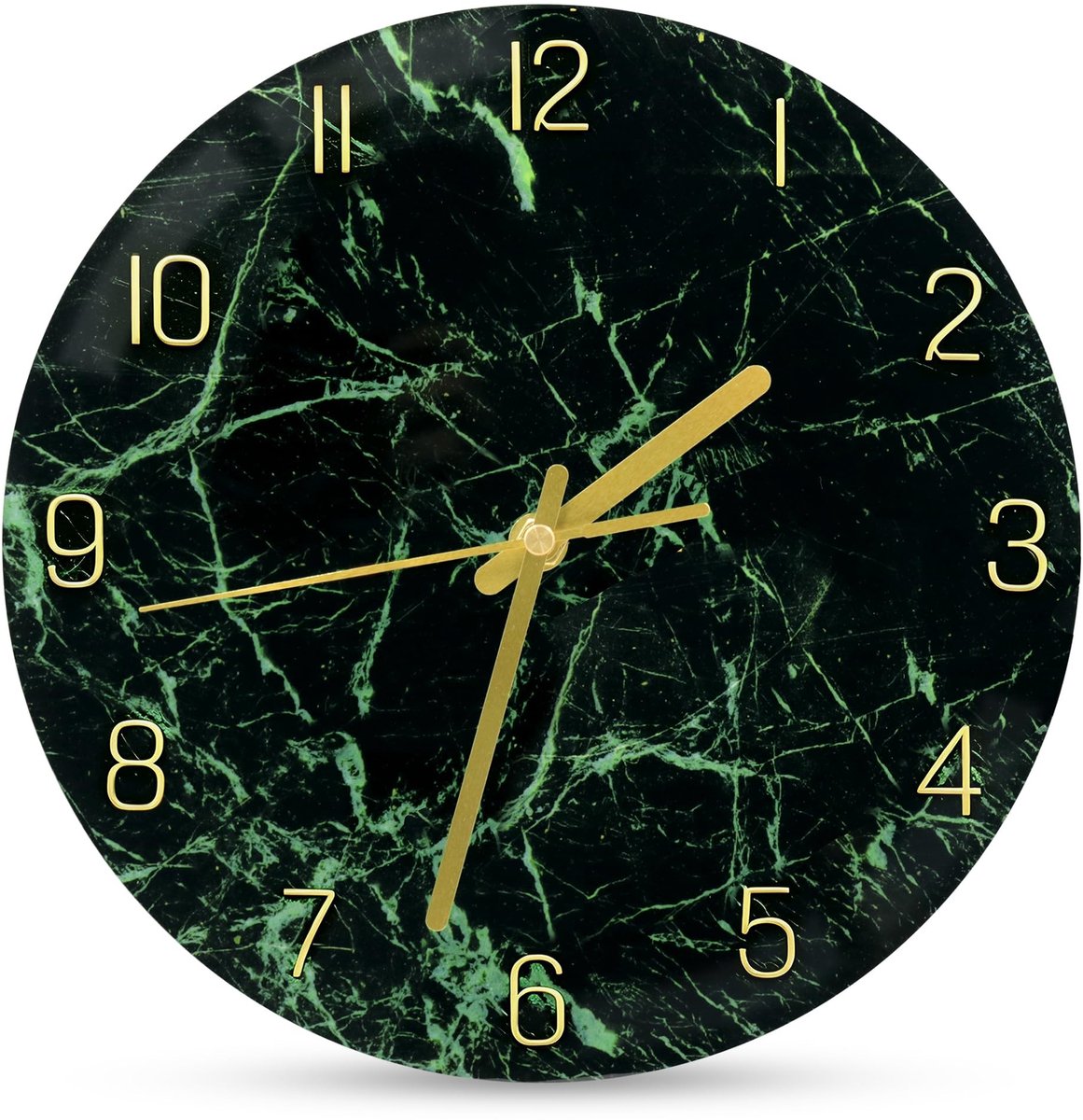 Omgoods - Stille Glazen Wandklok - 30 cm Kwaliteit Quartz Klok voor Thuis en Kantoor