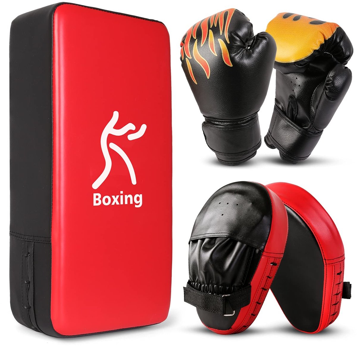 Omgoods - 3-in-1 Bokshandschoenen Set voor Kinderen - Inclusief Focus Pads en Taekwondo Kussen