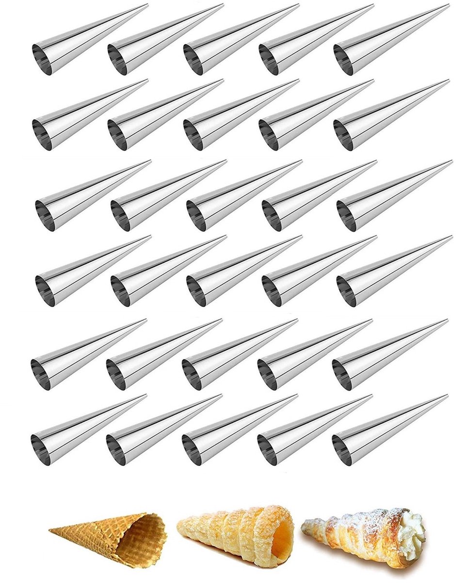 Omgoods - Cannoli Schiller Mallen voor Bakken - Set van 30
