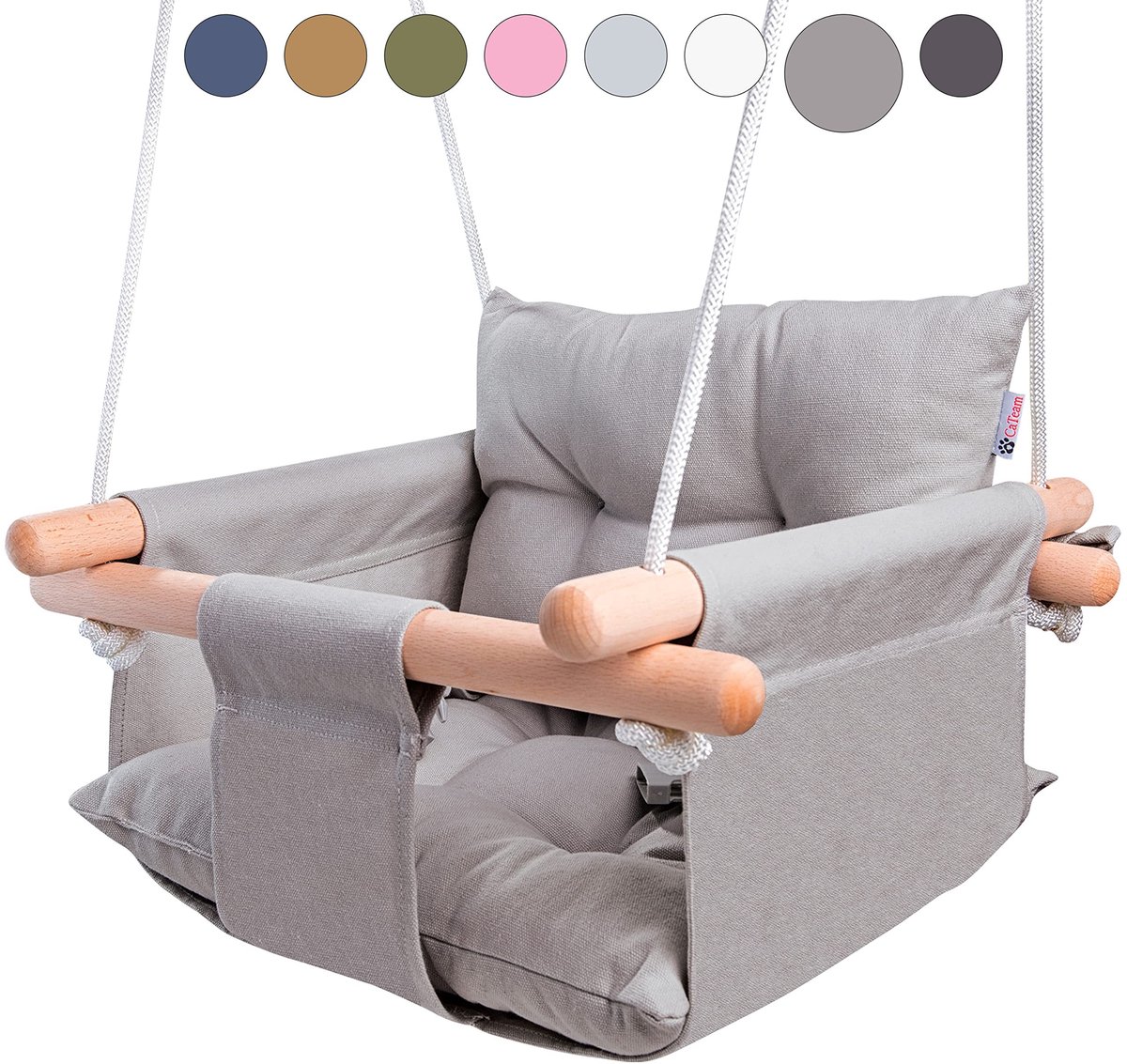 Omgoods - Houten Babyschommel met Veiligheidsgordel - Duurzaam en Comfortabel