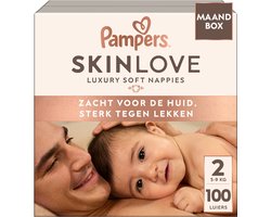Pampers Skinlove - Maat 2 - 100 Luiers - 5kg-9kg - Zacht Voor De Huid - Sterk Tegen Lekken