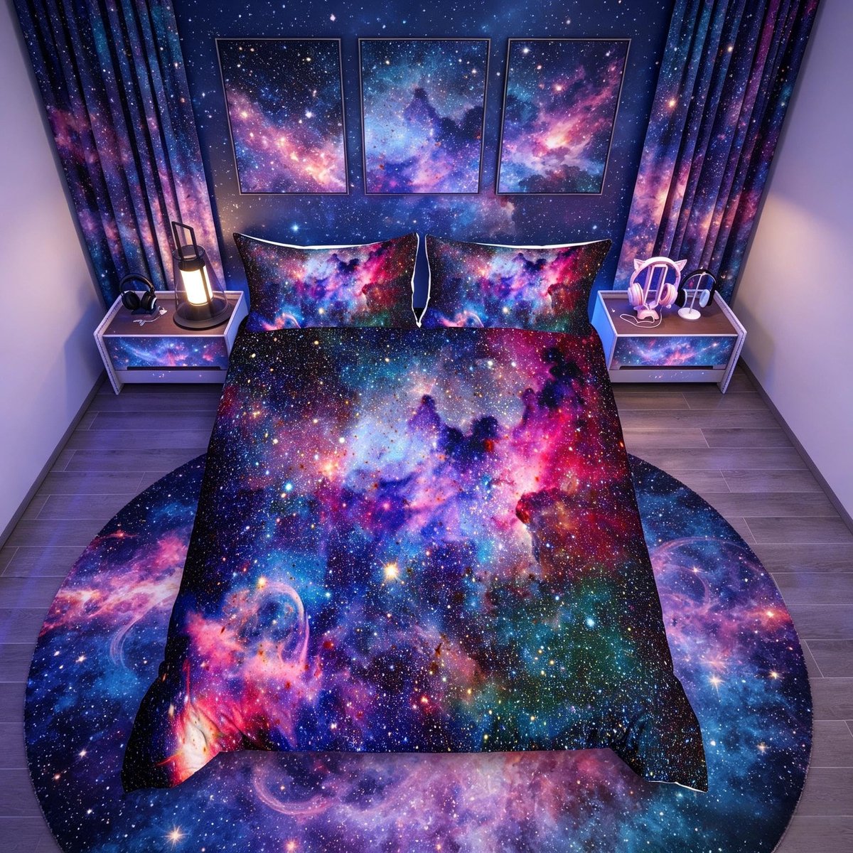 Omgoods - Galaxy Duvet Cover Set met Sterrenhemel Design