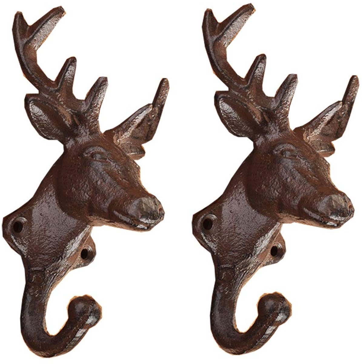 Omgoods - Kledinghaken 2 Stuks Gietijzeren Herten Antler Wandhaak