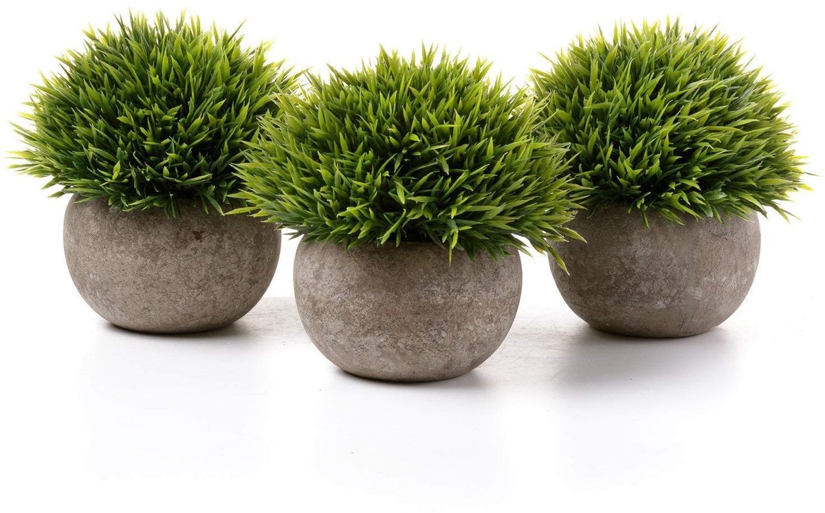 Omgoods - Set van 3 Kunstplanten voor Binnengebruik, Groen