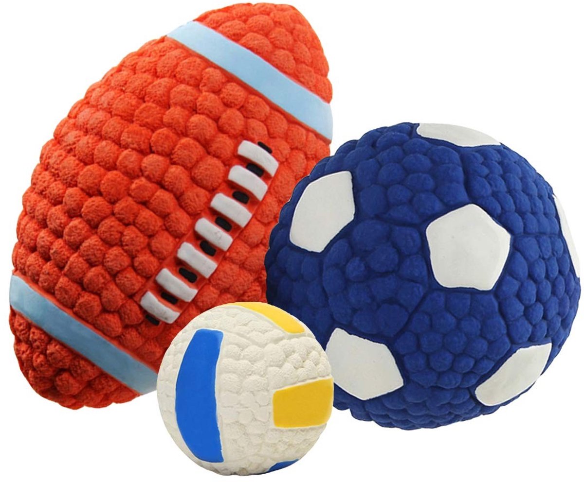 Omgoods - 3-Pack Squeaky Hondenspeelgoed Ballen - Veilig en Duurzaam voor Elke Hond