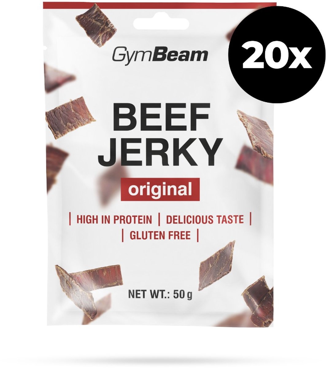 GymBeam Rundvlees Jerky 20 x 50 g origineel