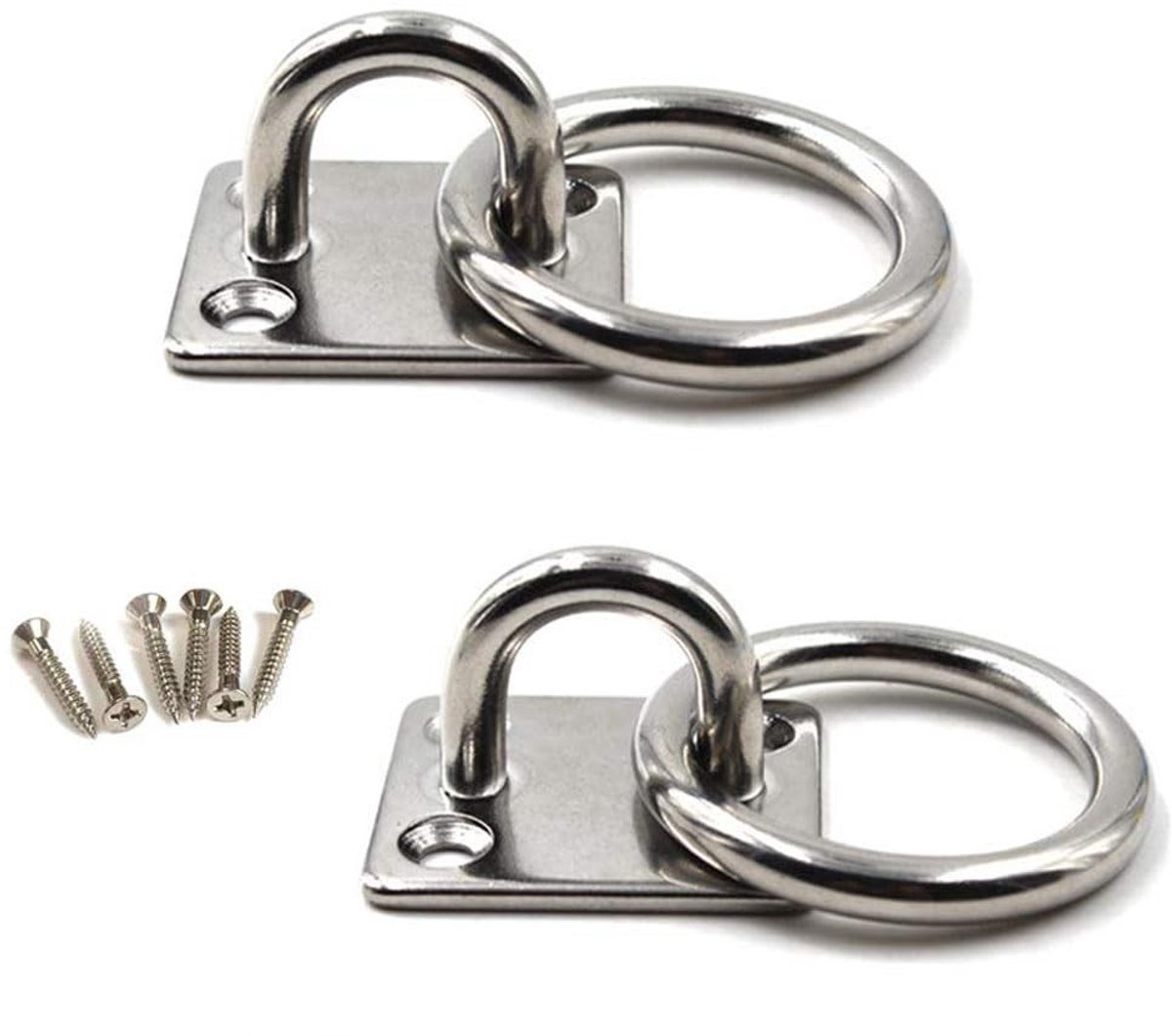 Omgoods - M8 Wandhaak van 304 met Ring - Pack van 2