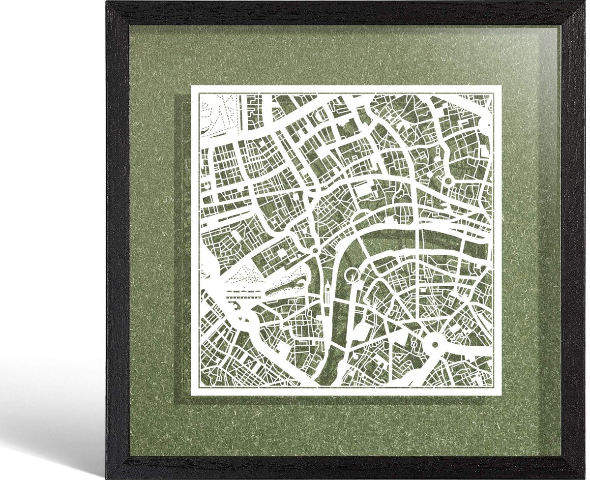 Omgoods - Papercut Kunstkaart - Wit met Zwarte Lijst