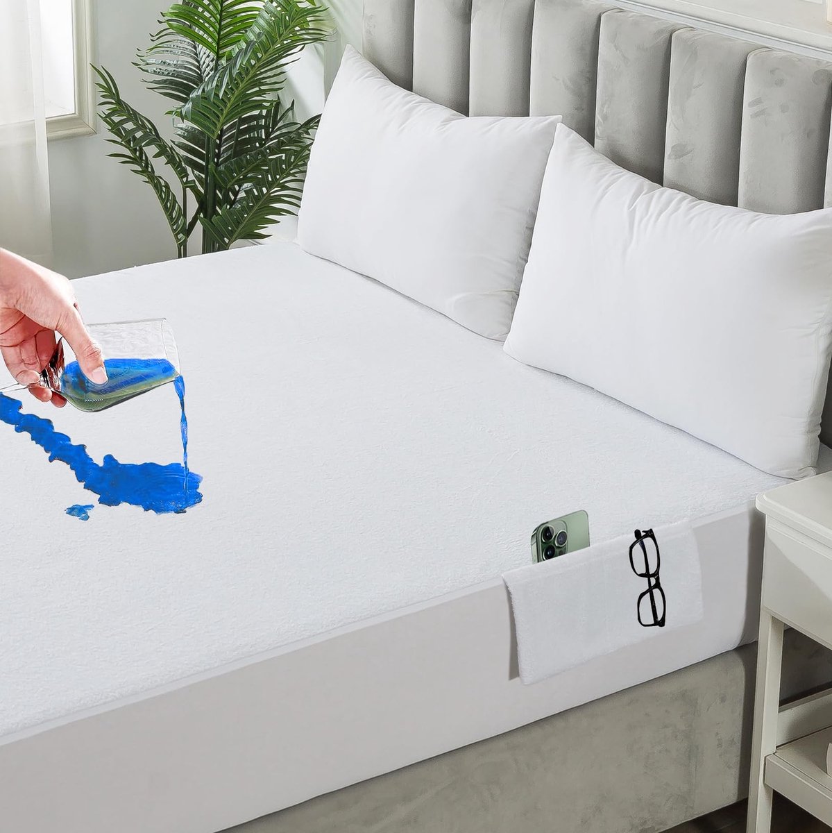 Omgoods - Matrasbeschermer Waterproof 130 x 190/200 cm - Hypoallergeen en Ademend