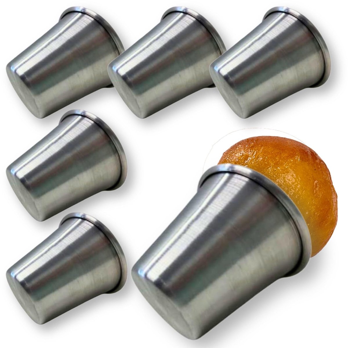 Omgoods - Set van 6 Baba au Rhum Bakvormen - Aluminium Pudding Moulds Made in Italy