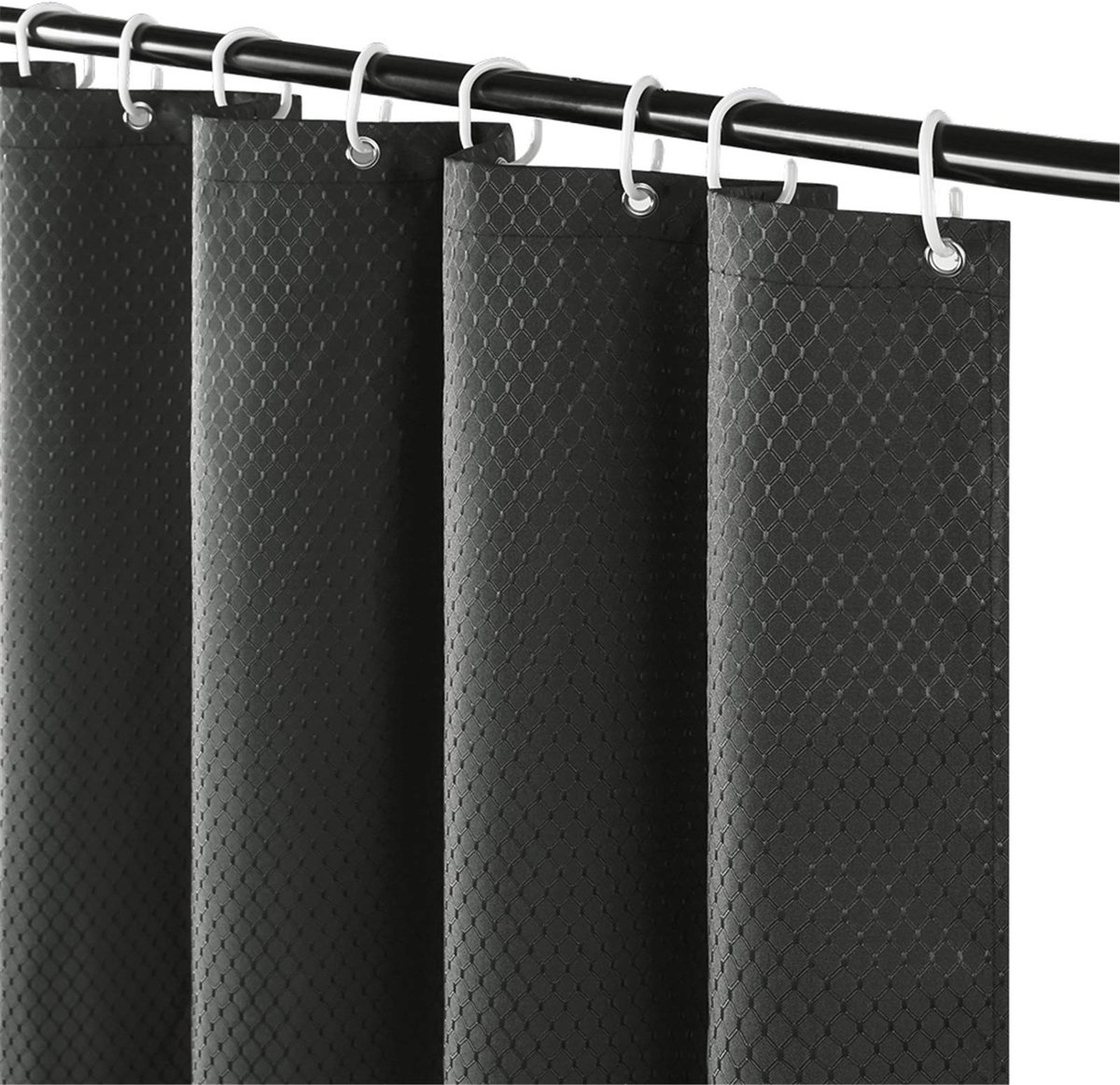 Omgoods - Extra Lange Douchegordijn Waterdicht en Schimmelwerend Donkergrijs 180 x 213 cm