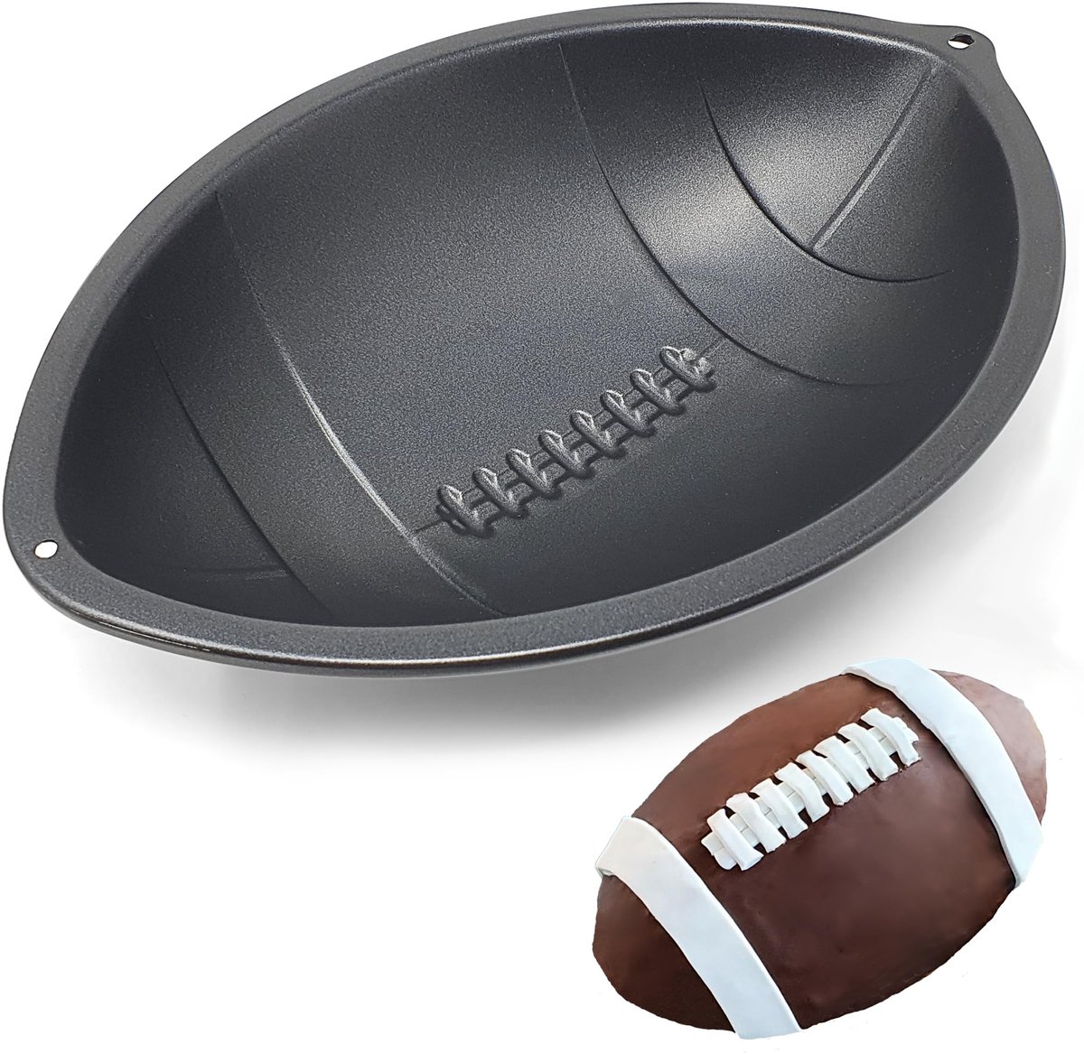 Omgoods - American Football Bakvorm incl. Recept - Staal met Antiaanbaklaag