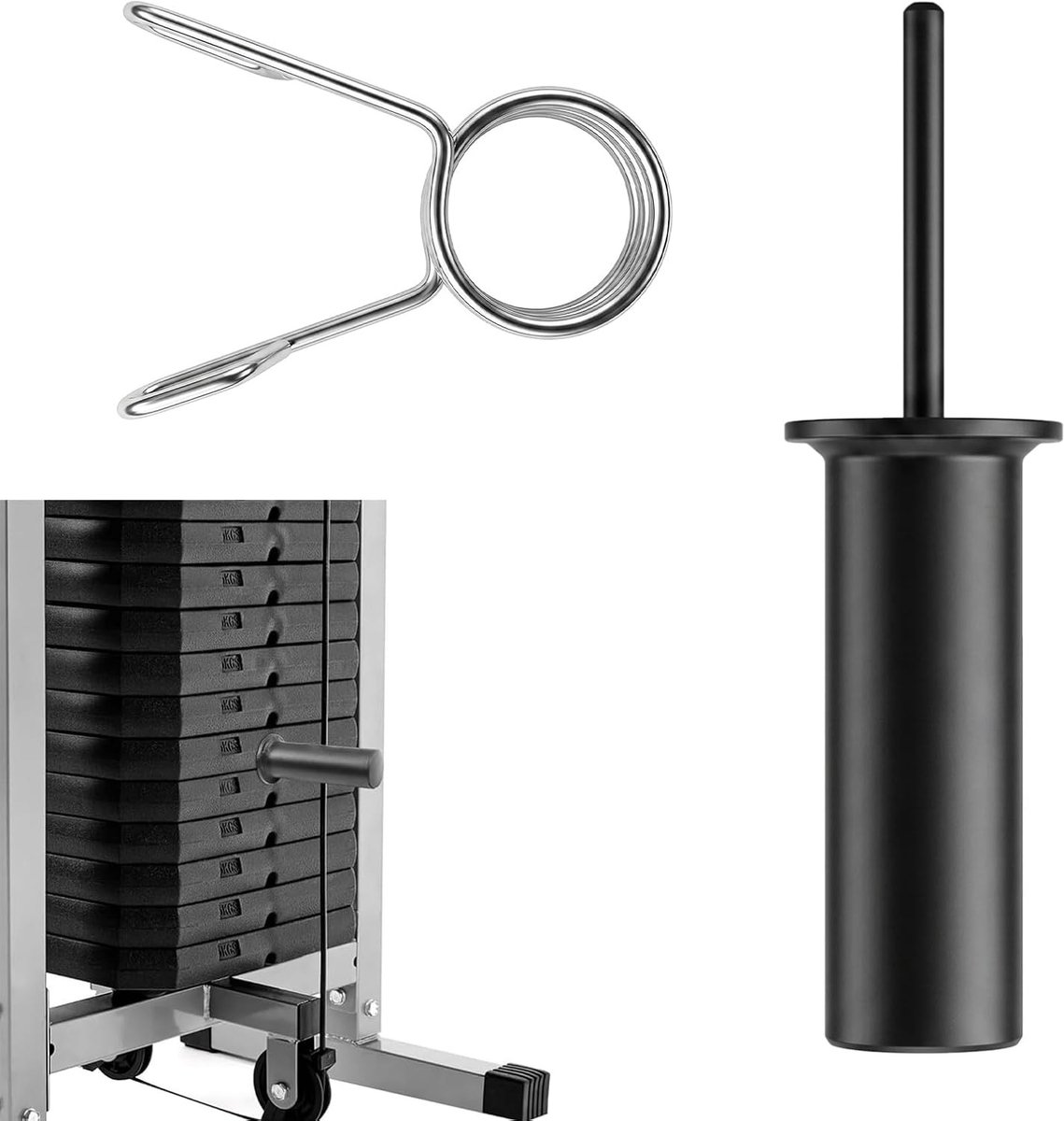 Extra gewicht voor gympin met veerclip, gewichtstok extender, 10 mm diameter, 110 mm lengte, ideaal voor krachttraining en fitnessaccessoires