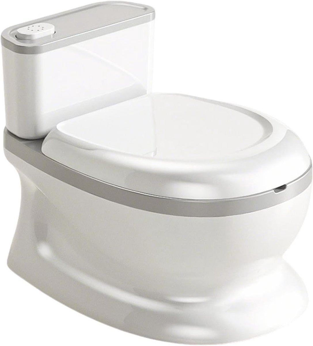 Kindertoilet Potje - Potjestrainer Kinderzindelijkheid - Zindelijkheidstraining - Realistische afvoerknop - 41 x 28 x 25 cm - Grijs