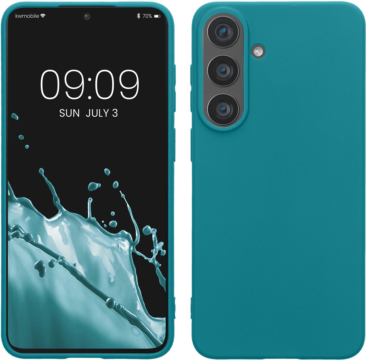 kwmobile telefoonhoesje geschikt voor Samsung Galaxy S26 FE - Hoesje voor smartphone - Back cover in mat petrol